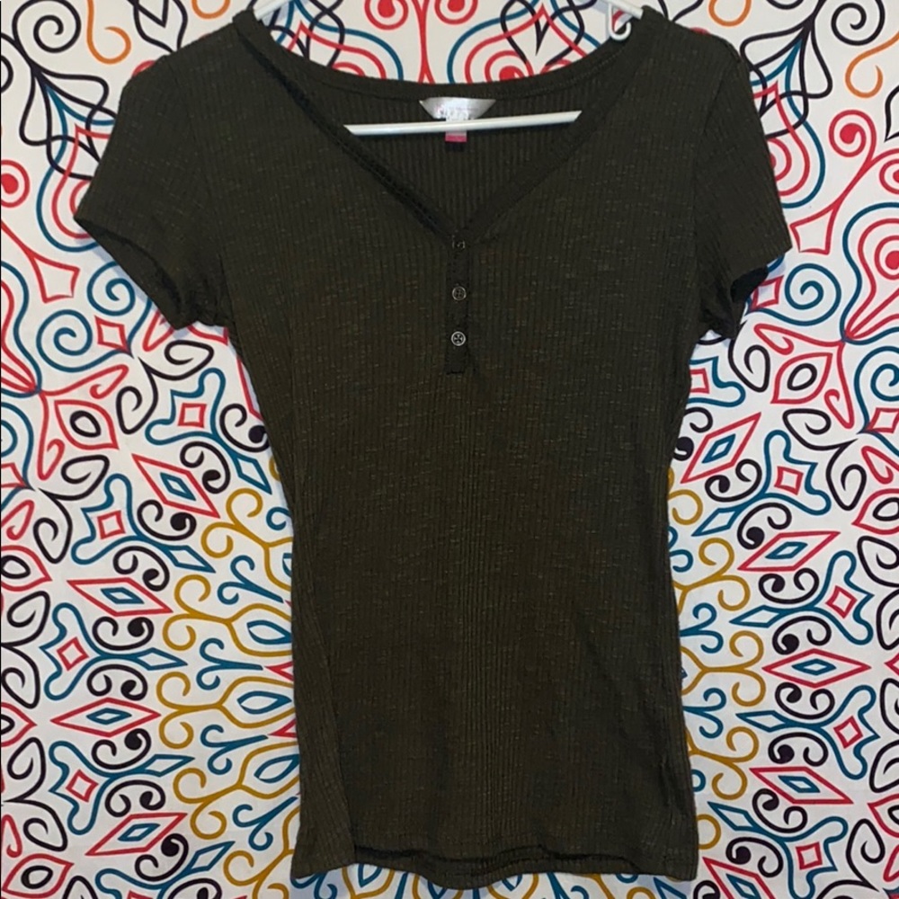 Green shirt with buttons